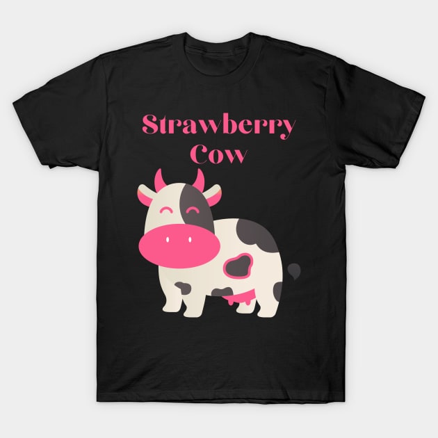 Strawberry Cow Design T-Shirt by Intuit Canvas